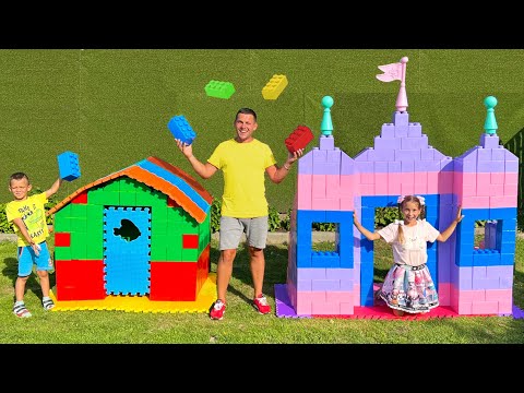 София и Макс построили игровые домики для детей из цветных блоков! Sofia and playhouse for kids - Популярные видеоролики рунета