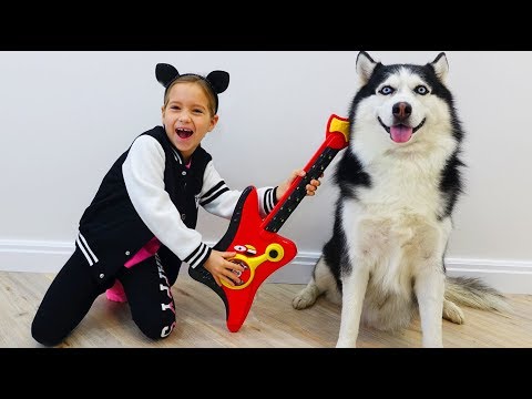 София и её собака Поют и Играют на музыкальных инструментах для детей - Популярные видеоролики рунета